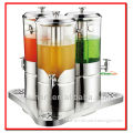 Triple-tank stainless steel juice dispenser